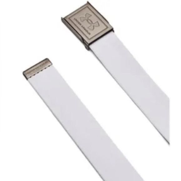 Under Armour Men's stretch webbing golf belt Silver Buckle white adjustable new - Picture 1 of 3